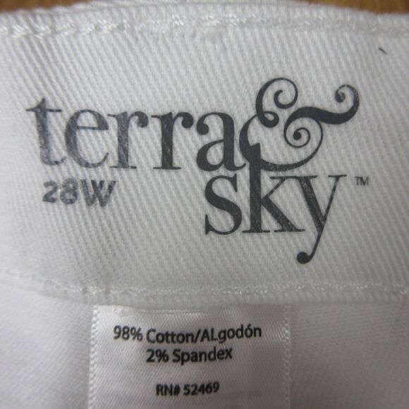 TERRA & SKY High Rise Straight Leg Jeans Plus Sz 28W Vivid White Core Denim NWT - Picture 6 of 13